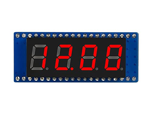 0.4 inch 4-Digit 8-Segment LED Display Module for Raspberry Pi Pico, Red LED Color, SPI-Compatible, Onboard High Precision RTC Chip DS3231 and 74HC595 Driver, with Standard Raspberry Pi Pico header