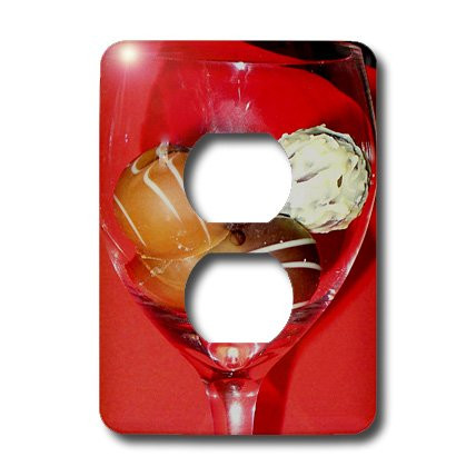 3dRose lsp_6013_6 Glass of Chocolate Truffles 2 Plug Outlet Cover Multicolor