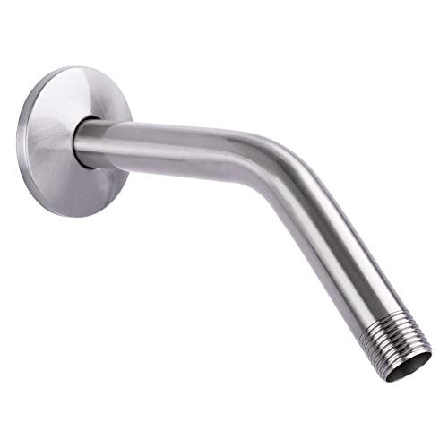 LDR 8 Inch Shower Arm and Flange, Stainless Steel Construction, Shower Head Extension Extender Pipe Arm, Brushed Nickel Finish LDR 8 Inch Shower Arm and Flange, Stainless Steel Construction, Shower Head Extension Extender Pipe Arm, Brushed Nickel Finish