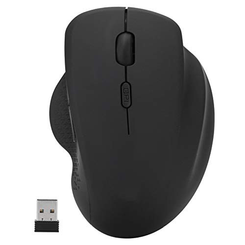 2.4Ghz Computer Wireless Mouse, 2.4GHz 6D 800/1200/1600DPI USB Wireless Optical Mute Gaming Ergonomics Mouse for Laptop/Desktop/PC-Black-