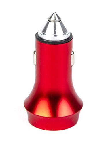 Davitu Cables, Adapters  and  Sockets - digital display with led display 3.1A dual usb car charger for measuring voltage and current Aluminum alloy car charger - -Color Name: red-