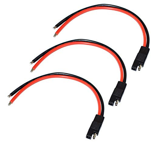 LIXINTIAN 14AWG SAE Connector Extension Cable, -3Pack- SAE Quick Connector Disconnect Plug SAE Automotive Extension Cable, Solar Panel SAE Plug- 30cm/1ft