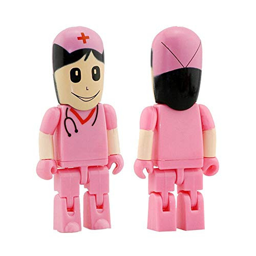 USB 2.0 Flash Drive 32GB Thumb Drives - Mini Memory Stick Cartoon Pink Nurse Pendrive Portable USB Drive - Pen Drive Data Transfer File - Civetman
