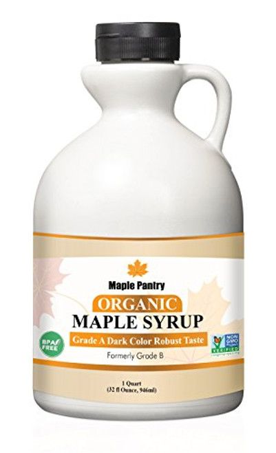 Maple Pantry Pure Organic maple syrup 32 oz Grade A Dark Robust Formerly Grade B Maple Pantry Pure Organic maple syrup 32 oz Grade A Dark Robust Formerly Grade B
