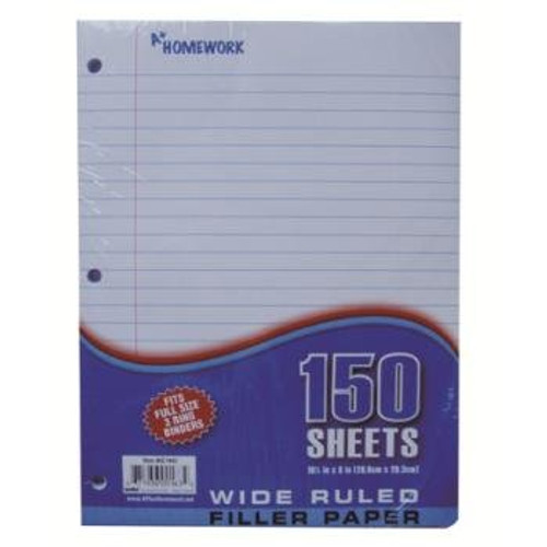 A plus Homework Loose Leaf Filler Paper - 150 Sheets - Wide Ruled