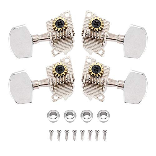 Bnineteenteam Ukulele Tuning Pegs,2L2R Silver Classical Tuning Pegs Machine Heads Ukulele DIY Parts