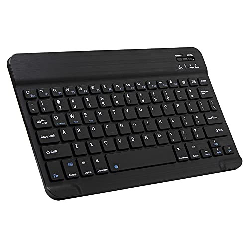 Ultra-Slim Bluetooth Keyboard Portable Mini Wireless Keyboard Rechargeable for Apple iPad iPhone Samsung Tablet Phone Smartphone iOS Android Windows -10 inch Black-