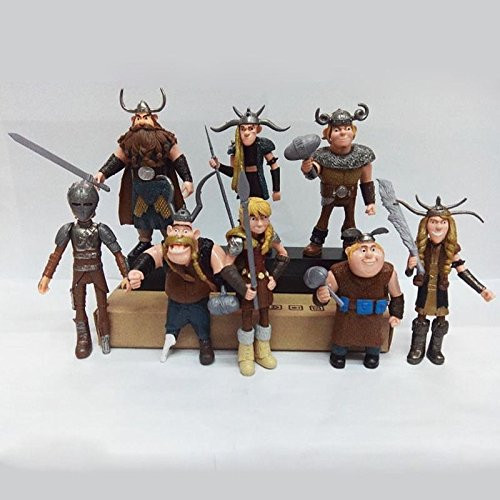 Movie How to Train Your Dragon 8 pcs Figures Hiccup Astrid Stoick & Ruffnut
