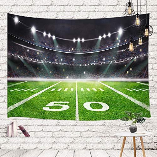 MERCHR Football Tapestry, Sports Stadium Aesthetic Light Night Soccer Turf Small Tapestry Wall Hanging, Tapestries for Bedroom Living Room Bedding Dorm Home Decorations,60X40in MERCHR Football Tapestry, Sports Stadium Aesthetic Light Night Soccer Turf Small Tapestry Wall Hanging, Tapestries for Bedroom Living Room Bedding Dorm Home Decorations,60X40in