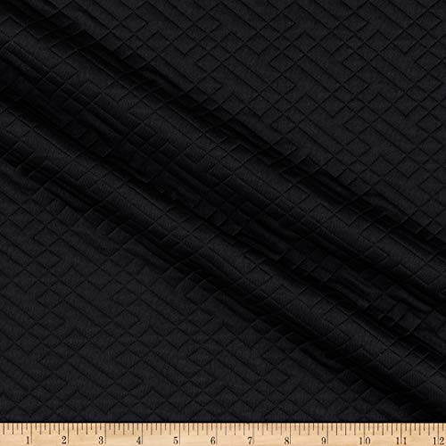 Telio Quilted Stretch Knit Black Fabric by the Yard