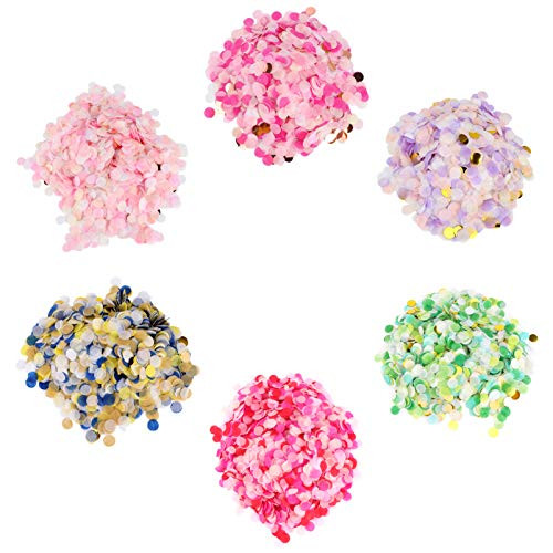 Amosfun 6 Multicolor Party Circle Paper Table Confetti Party Round Tissue Confetti Balloon Confetti Fillers Wedding Birthday Baby Showers Christmas Party Decorations -Mixed Color-