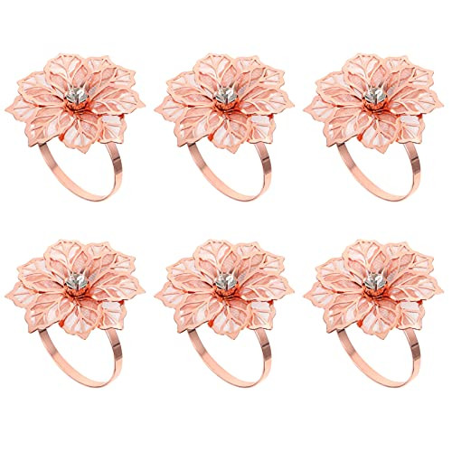 Garneck 6pcs Flower Napkin Ring Rose Gold Napkin Clip Buckle Rose Serviette Napkin Clasp Buckle Wedding Birthday Banquet Table Napkin Holder Garneck 6pcs Flower Napkin Ring Rose Gold Napkin Clip Buckle Rose Serviette Napkin Clasp Buckle Wedding Birthday Banquet Table Napkin Holder