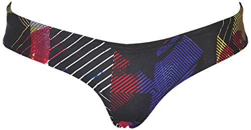 Arena Women's Rulebreaker Unique Brief Bikini Bottoms Athletic Sport Swimsuit, Geometric Multi, S