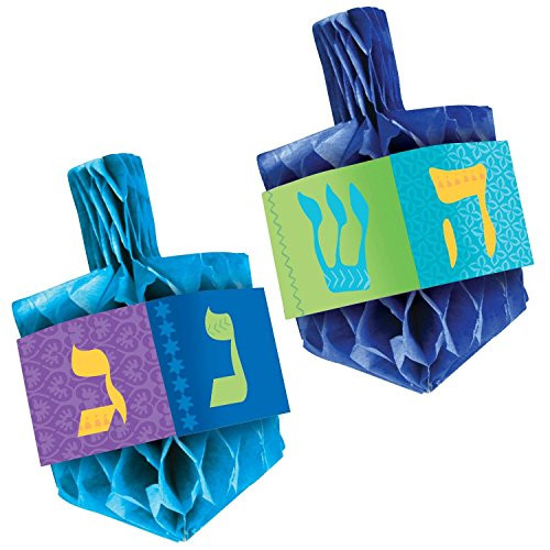 Amscan 6" Hanukkah Dreidel Honeycomb Centerpiece Set