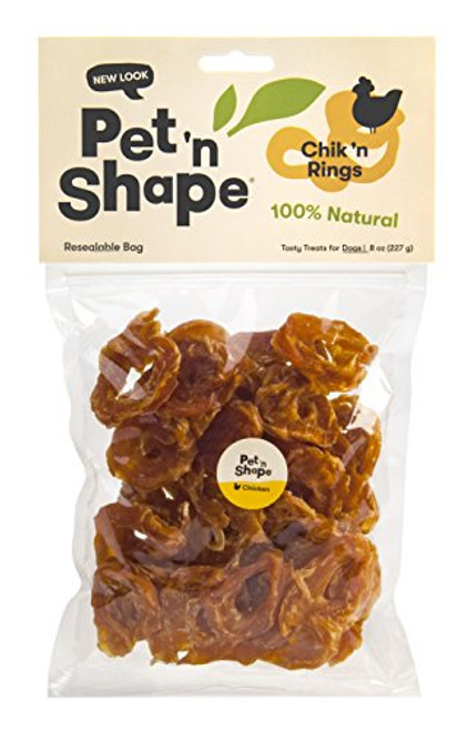 Pet 'n Shape Chik 'N Rings - All Natural Chicken Jerky Dog Treats, 8 oz, 1 Pack