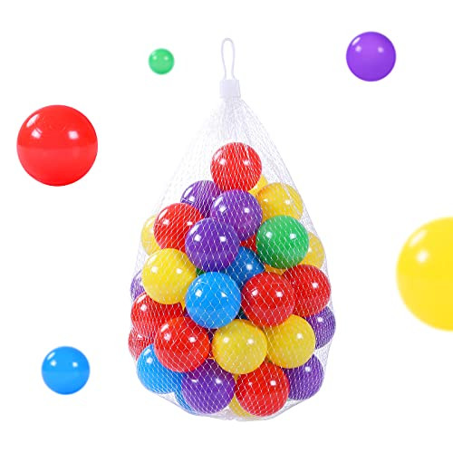 Ball Pit Balls 50 - Soft Plastic Balls for Babies Toddlers Kids Children for 1 2 3 4 5 Years Old ,5 Colors, 50pcs