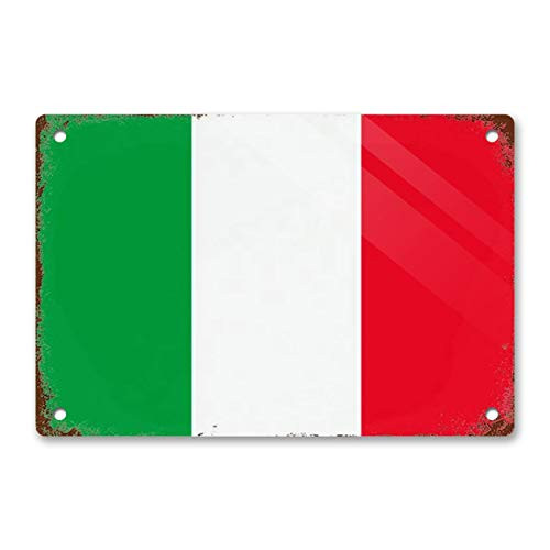 Vintage Italian Flag Tin Signs, Retro Aluminum Metal Tin Sign Art Decoration Wall Decor for Coffee Bar Kitchen Laundry Pub Home Decor 8x12 Inches Vintage Italian Flag Tin Signs, Retro Aluminum Metal Tin Sign Art Decoration Wall Decor for Coffee Bar Kitchen Laundry Pub Home Decor 8x12 Inches