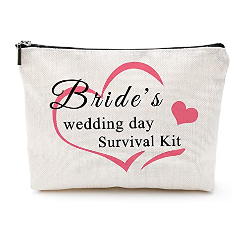 Bridal Shower Gift Wedding Gifts for Bride Cosmetic Bag Engagement Gift Wedding Gift Bride Makeup Bag Bride Gifts Bachelorette Party Gift Wedding Cosmetic Pouch Travel Cosmetic Pouch for Wedding Day