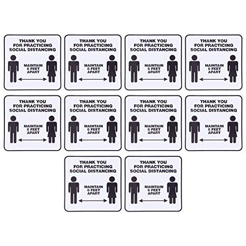 Distance Sign Decal Warning Decal Warning Sign Stable Floor Sticker Oil-Proof Safety Distance Sticker Fadeless for Office for Mall School for Retail Store