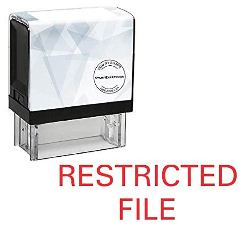 StampExpression - Restricted File Office Self Inking Rubber Stamp - Red Ink -A-5612-