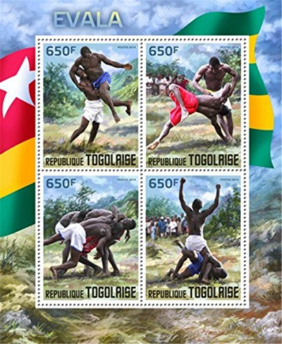 Togo - 2014 Evala Wrestling - 4 Stamp Sheet - 20H-1041
