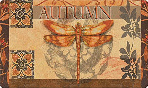 Toland Home Garden Autumn Glow 18 x 30 Inch Decorative Fall Floor Mat Dragonfly Doormat