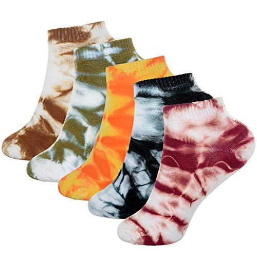 5 Pairs Women Cotton Tie dye socks Ankle Socks Low-Cut Socks No-Show Socks -Color A- 5 Pairs Women Cotton Tie dye socks Ankle Socks Low-Cut Socks No-Show Socks -Color A-
