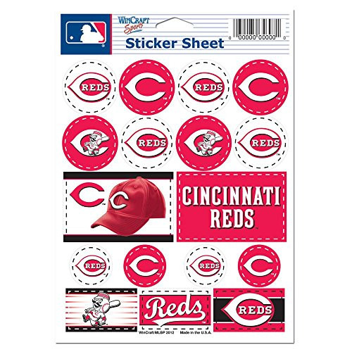 MLB Cincinnati Reds Vinyl Sticker Sheet, 5" x 7"