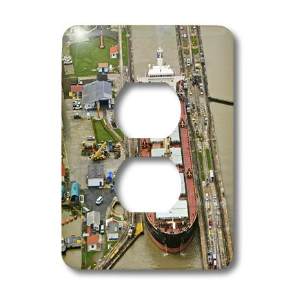 3dRose lsp_10447_6 Container ship Panama Canal 2 Plug Outlet Cover