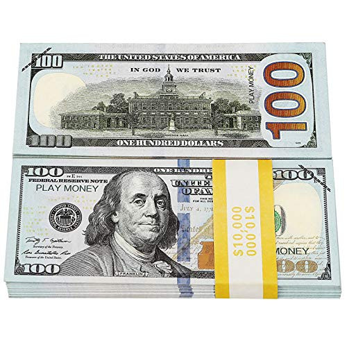 HYKTYLG Prop Money 100 Dollar Bills Realistic Double-Sided Printing Fake Money That Looks Real for Party Decorations and Videos