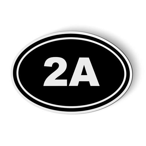 2A Oval Second Amendment Gun Rights - Magnet for Car Fridge Locker - 3"
