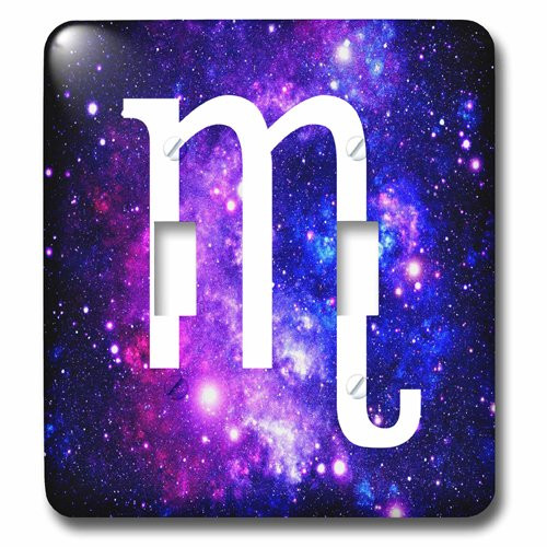3dRose lsp_202166_2"Scorpio star sign on purple space background zodiac horoscope symbol" Double Toggle Switch Multicolor
