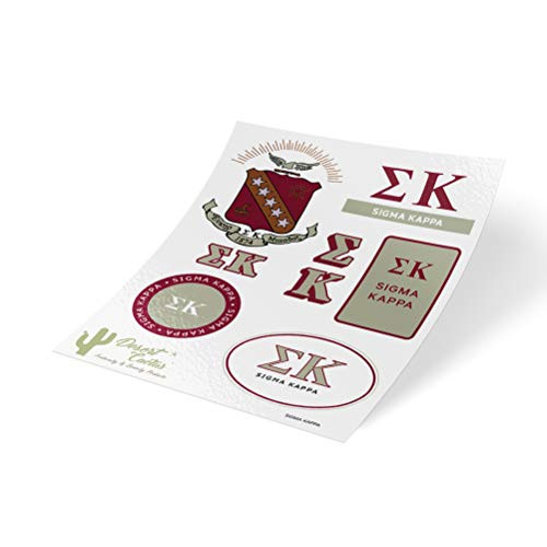 Sigma Kappa Standard Sticker Sheet Decal Laptop Water Bottle Car -Full Sheet - Standard-