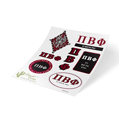 Pi Beta Phi Standard Sticker Sheet Decal Laptop Water Bottle Car Pi Phi -Full Sheet - Standard-