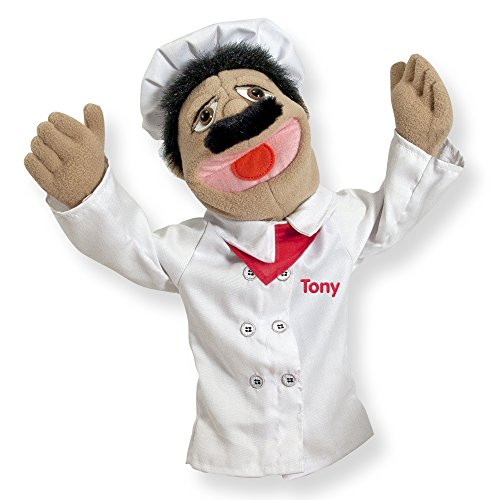 Melissa & Doug Personalized Chef Puppet with Detachable Wooden Rod for Animated Gestures Plush