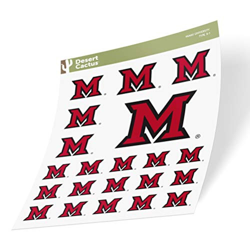 Miami University Ohio Sticker Vinyl Decal Laptop Water Bottle Car Scrapbook -Sheet - Type 3-