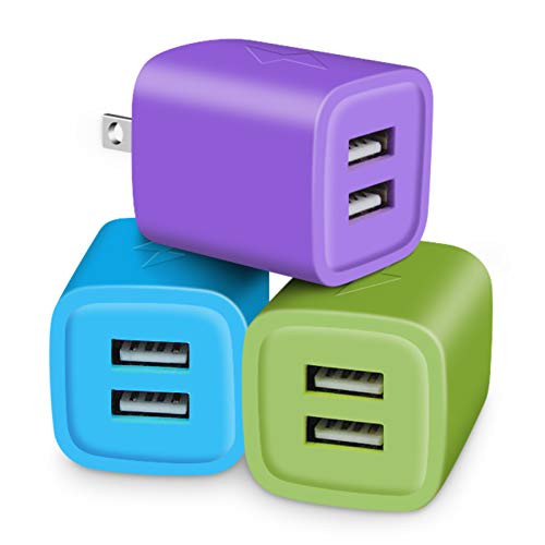 Charging Block, iPhone Wall Charger, 3Pack 2.1A Fast 2 Port Charger Adapter Charger Box Compatible with iPhone 12/12 Pro Max/SE/11 Pro Max/XR/X/8/7/6 Plus,Samsung Galaxy S21 S20 S10 S9 S8 Plus Note 20
