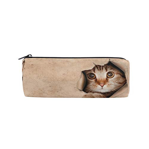 Pencil Case Big Capacity Pen Bag Cute Cat in Box Pencil Pouch School Supplies Stationery Organizer Pouch Bag Zipper Closure
