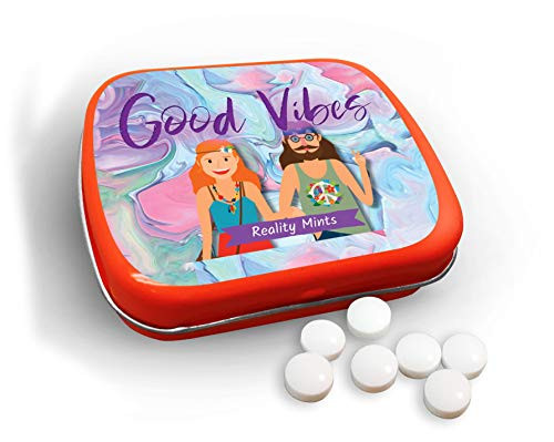 Good Vibes Mints - Peppermint Breath Mints - Novelty Hippie Mints for Friends, Collectible Tin of Sugar-Free Candy, Made in America