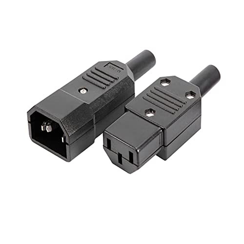 IEC320 C13-C14 Power Cord Connector, 3Pcs Inline Adapter Plug Power Socket Connectors AC 250V 10A