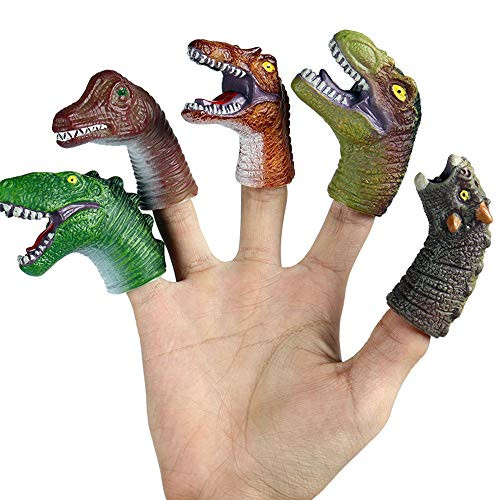 5PCS Dinosaur Finger Toys, Realistic Animal Soft Dinosaur Head Finger Puppets Party Favors Characters Bath Role Playing Toys for Kids Toddlers 5PCS Dinosaur Finger Toys, Realistic Animal Soft Dinosaur Head Finger Puppets Party Favors Characters Bath Role Playing Toys for Kids Toddlers