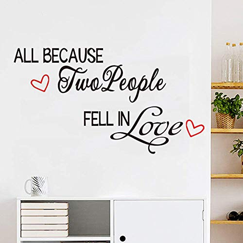 Summerjokes All Because Two People Fell in Love Funny Wall Sticker Decal Vinyl Sticker, Family Romance Marriage Couple Living Room Kitchen Bedroom Photo Wall Art Wall Decoration Summerjokes All Because Two People Fell in Love Funny Wall Sticker Decal Vinyl Sticker, Family Romance Marriage Couple Living Room Kitchen Bedroom Photo Wall Art Wall Decoration