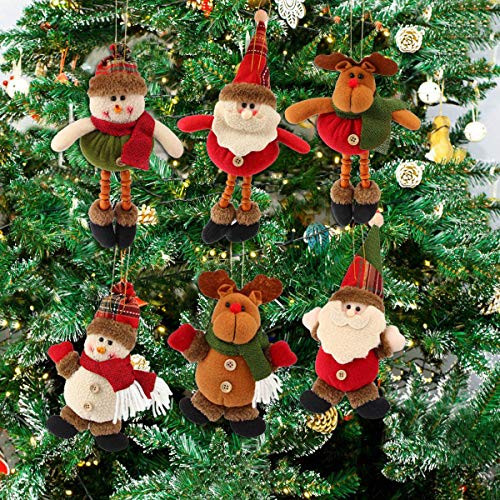 Christmas Plush Ornaments, FUNYU Xmas Hanging Decoration Santa Clause Snowman Reindeer Doll for Christmas Tree Pendant Stocking Ball Bell Holiday Party Decor -6 Pack- Christmas Plush Ornaments, FUNYU Xmas Hanging Decoration Santa Clause Snowman Reindeer Doll for Christmas Tree Pendant Stocking Ball Bell Holiday Party Decor -6 Pack-
