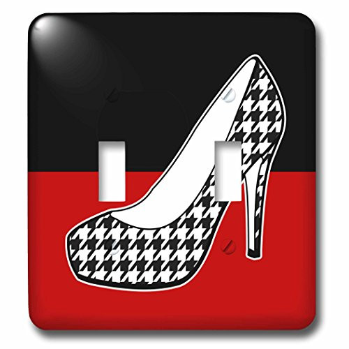 3dRose lsp_57143_2 I Love Shoes Houndstooth Print High Heel Shoe on Black and Red Double Toggle Switch 3dRose lsp_57143_2 I Love Shoes Houndstooth Print High Heel Shoe on Black and Red Double Toggle Switch