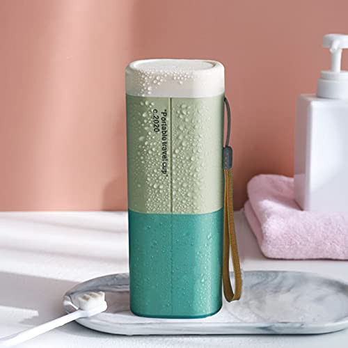 Travel Toothbrush Case Multifunctional Toothpaste Container Case Portable Business Trips Wash Cup Holder Organizer Toothbrushes Towel Storage Box for Traveling, Camping, Business Trip School, Green Travel Toothbrush Case Multifunctional Toothpaste Container Case Portable Business Trips Wash Cup Holder Organizer Toothbrushes Towel Storage Box for Traveling, Camping, Business Trip School, Green