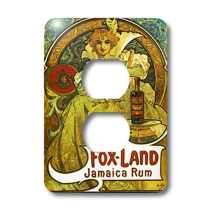 3dRose lsp_163757_6 Image of Muchas Rum Ad with Pretty Lady Light Switch Cover