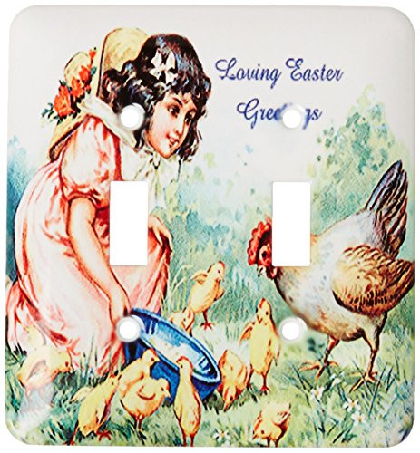3dRose lsp_42962_2 Feeding Baby Chicks and Rooster Toggle switch