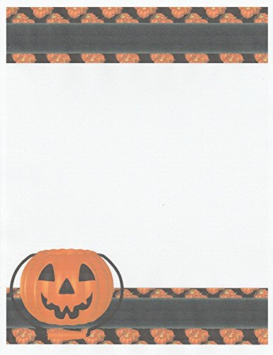 Halloween Smiling Jack O Lantern Stationery Printer Paper 26 Sheets