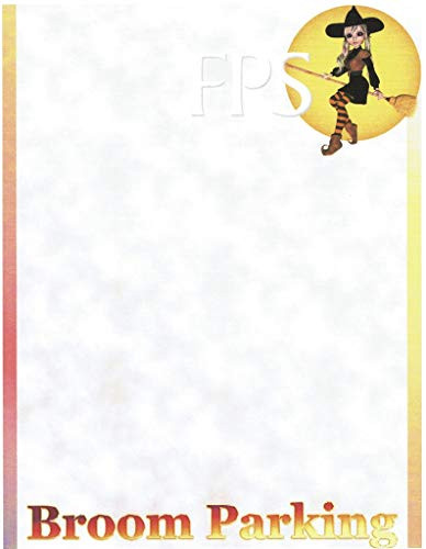 Halloween Broom Parking Witch Stationery Printer Paper 26 Sheets