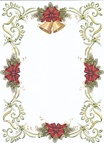 Christmas Bells  and  Bows Stationery Printer Paper 26 Sheets